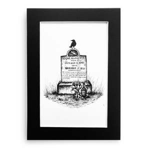 Grave of Edgar Allan Poe- Original Pen & Ink Illustration