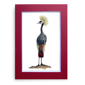 Crowned Crane - Original Watercolor Illustration