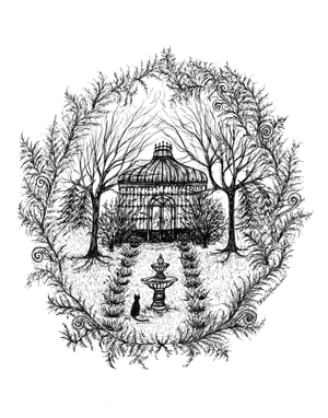 Greenhouse- Black Cat Fine Art Print