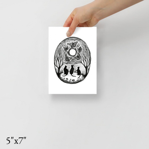 Moth Dance - Black Cat Fine Art Print