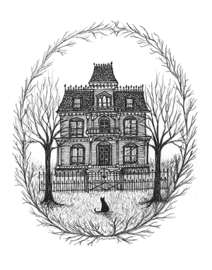 Black Cat Victorian - Fine Art Print