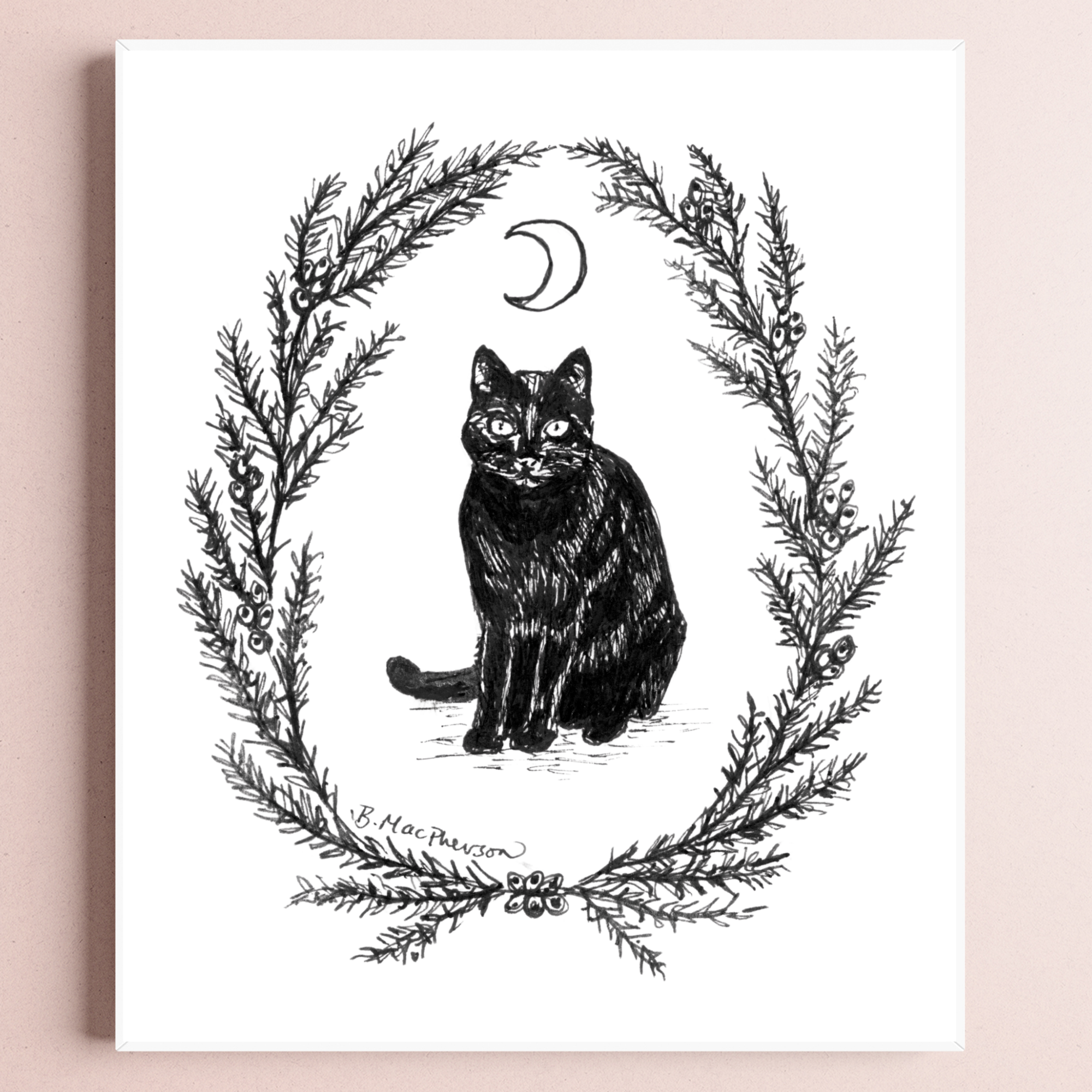 The Familiar -Black Cat Fine Art Print