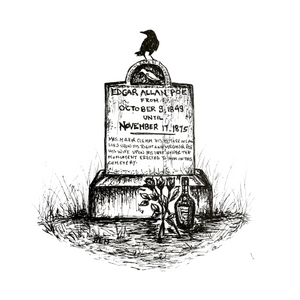 Grave of Edgar Allan Poe- Original Pen & Ink Illustration