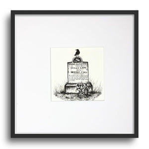 Grave of Edgar Allan Poe - Pen & Ink Illustration