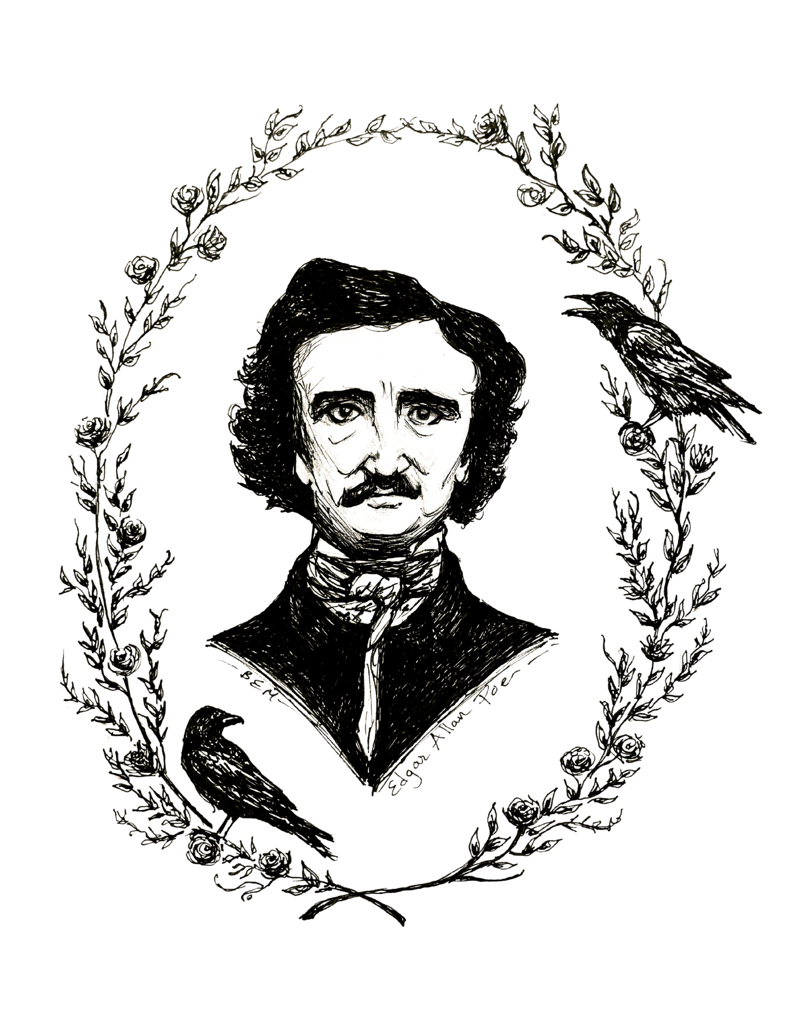 Edgar Allan Poe - Momento Mori Fine Art Print