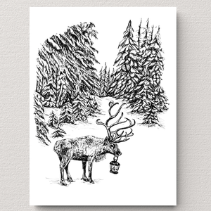 Midwinter Guide - Reindeer Fine Art Print