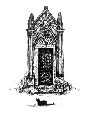 Cat and Sepulchre of the Père-Lachaise Cemetery