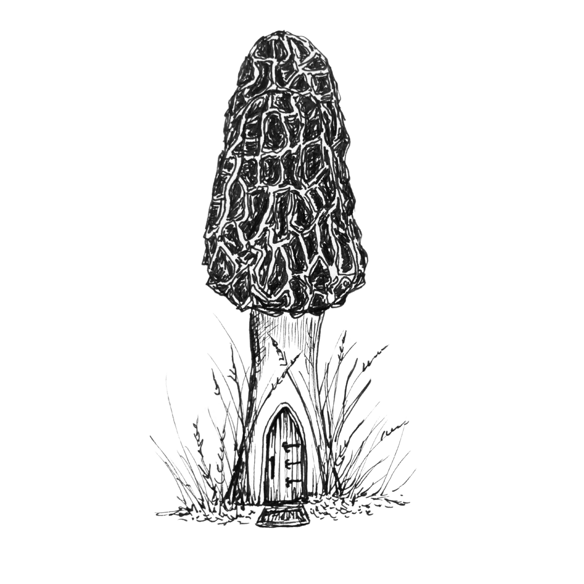 Mushroom Abode - Original Pen & Ink Illustration