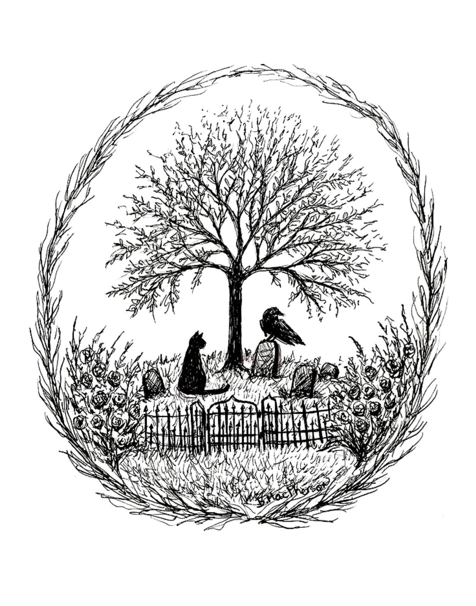 Visiting Friends - Momento Mori Fine Art Print