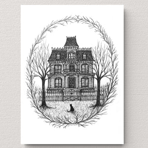 Black Cat Victorian Fine Art Print