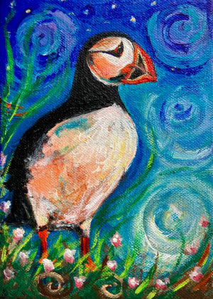 Midsummer Puffin - Original Painting